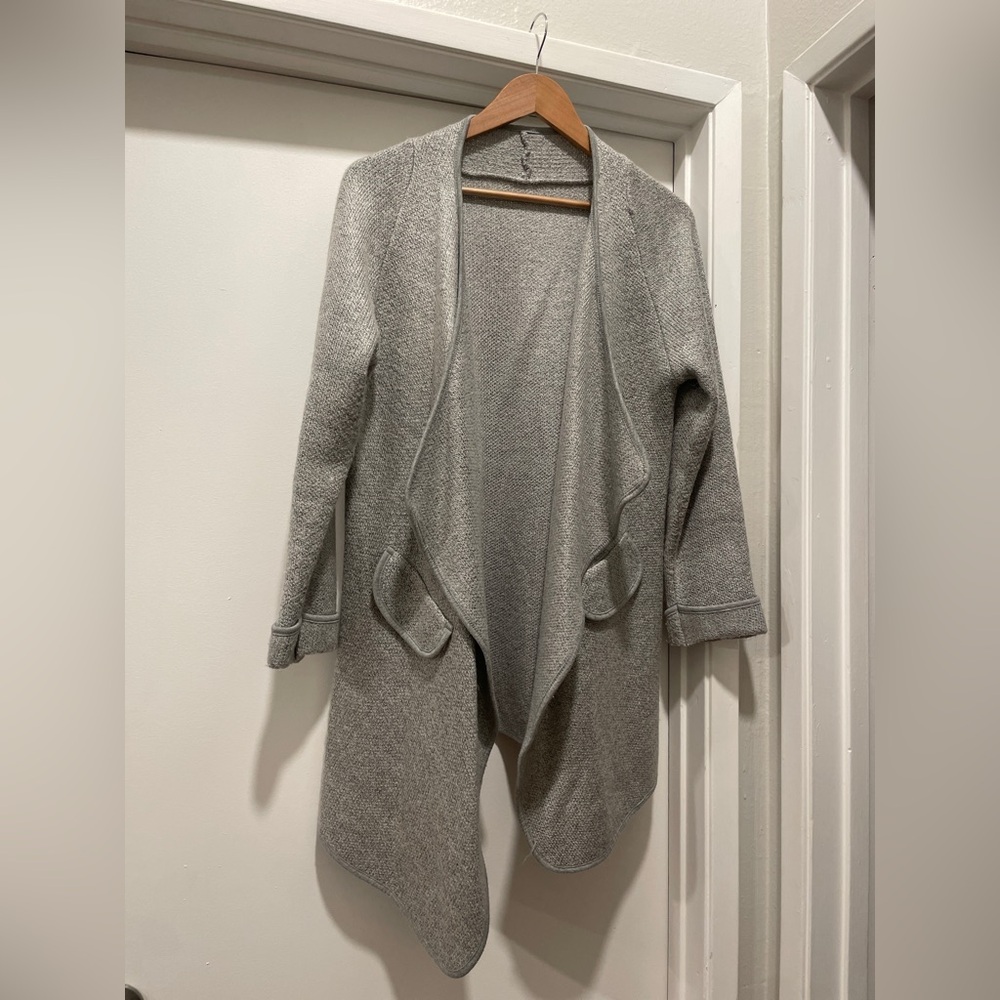 Open Front Sweater In Grey